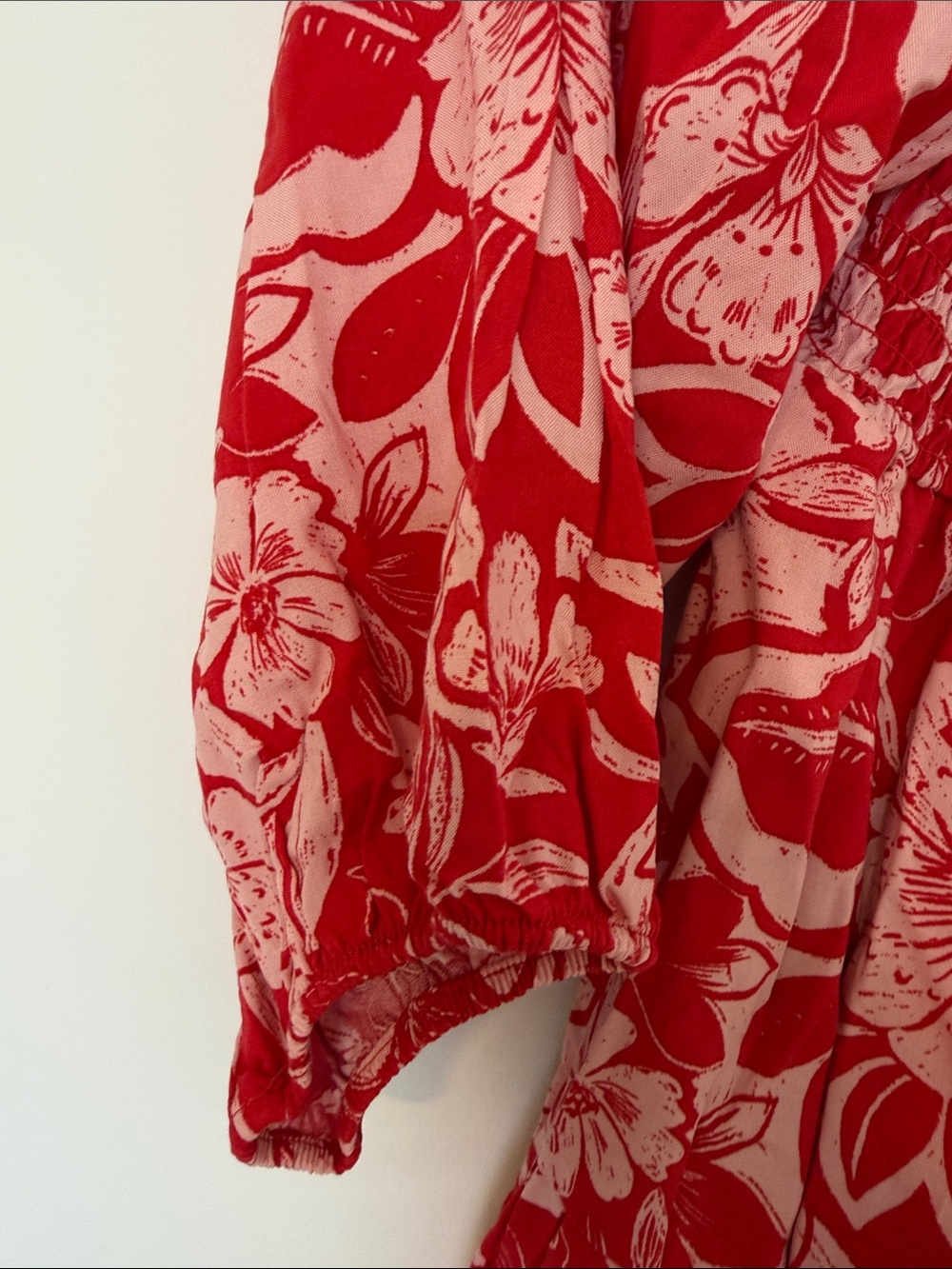 NWT torrid Red and White Floral Smocked Dress - Picture 3 of 5